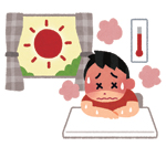 イラスト:室内で熱中症 イラスト:室内で熱中症