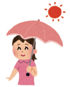 イラスト:日傘をさす人 イラスト:日傘をさす人