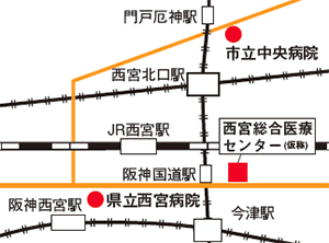 西宮総合医療センター(仮称)完成予想図(国道2号からのイメージ)