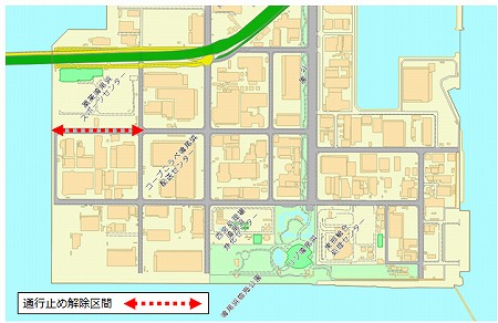 鳴尾浜通行止め解除（平成29年.台風5号による）